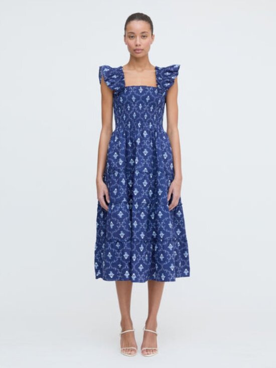 Hill House Dresses & Skirts - NWOT Hill House New York Exclusive Print 2023 Nap Ellie Dress Navy Trellis Small